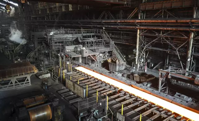 A hot rolling mill at Nippon Steel's Kashima Plant in Kashima, Japan on Friday, Dec. 6, 2024. (AP Photo/Ayaka McGill)