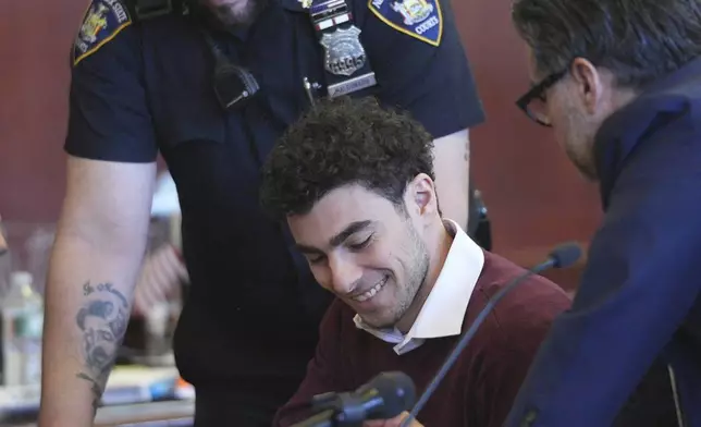 Luigi Mangione appears in Manhattan Criminal court for his arraignment on state murder and terror charges in the killing of UnitedHealthcare CEO Brian Thompson, Monday, Dec. 23, 2024, in New York. (Curtis Means/Pool Photo via AP)