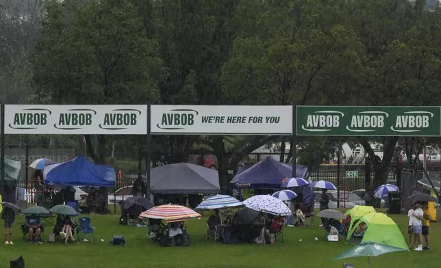 Rain delays the start of day three of the Test cricket match between South Africa and Pakistan, at the Centurion Park, in Centurion, South Africa, Saturday, Dec. 28, 2024. (AP Photo/Themba Hadebe)