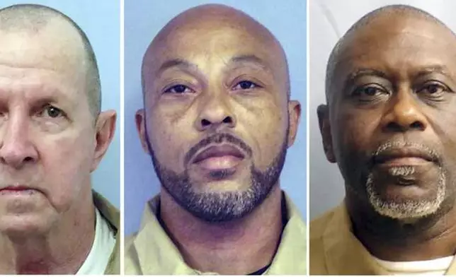 This composite photo shows, from left, Willie Clayton, Bruce Clements, Jake Jones, Richard Jackson, and Shawn Wasden, who were in an Alexander City Work Center transport van while on work release in Alexander City, Ala. in April, 2024. Clayton and Clements died. Jones was the driver. (Alabama Department of Corrections via AP)