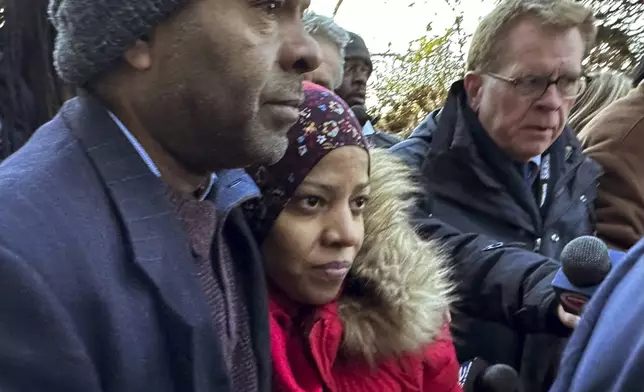Boston City Council member Tania Fernandes Anderson leaves federal court in Boston after pleading not guilty to five counts of wire fraud and one count of theft on Friday, Dec. 6, 2024 in Boston. (AP Photo/Steve LeBlanc)