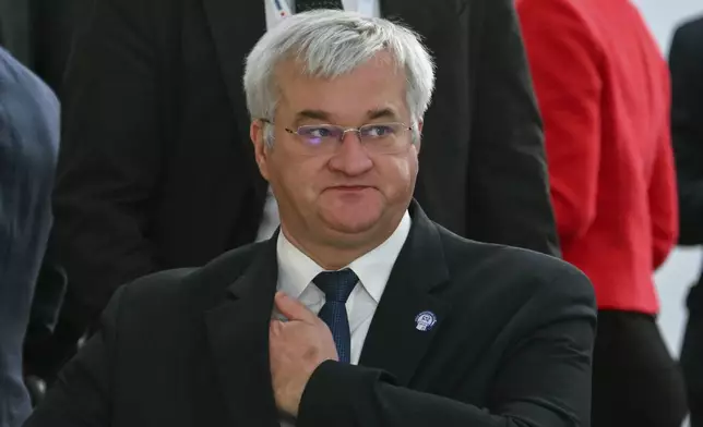 Ukraine's Foreign Minister Andrii Sybiha arrives to attend the Plenary session of the 31st Organization for Security and Cooperation in Europe (OSCE) Ministerial summit, in Ta'Qali, Malta, Thursday, Dec. 5, 2024. (Alberto Pizzoli/Pool Photo via AP)