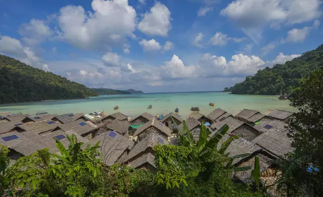 A general view of Moken village at Surin Islands in Phang Nga Province, Thailand, Wednesday, Dec. 11, 2024. (AP Photo/Sakchai Lalit)