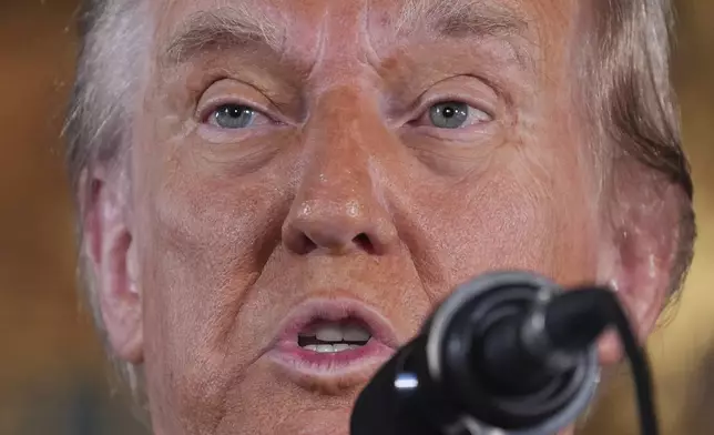 President-elect Donald Trump speaks during a news conference at Mar-a-Lago, Monday, Dec. 16, 2024, in Palm Beach, Fla. (AP Photo/Evan Vucci)