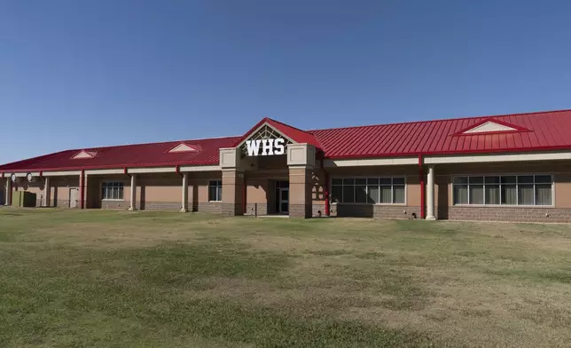 About 14% of students at the Watonga High School on the Cheyenne-Arapaho reservation are Native American, Wednesday, Oct. 2, 2024, in Watonga, Okla. (AP Photo/Nick Oxford)