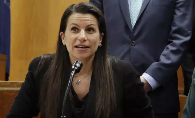 FILE - Assistant District Attorney Karen Agnifilo attends a news conference in Manhattan Supreme Court, in New York, Feb. 14, 2017. (AP Photo/Richard Drew, File)