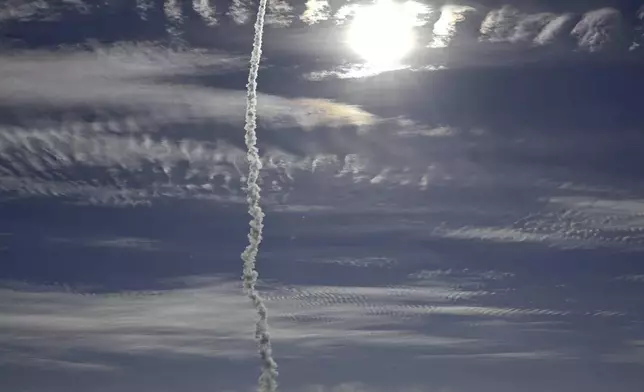 Space One's Kairos No. 2 rocket, carrying satellites, is launched from Space Port Kii in Kushimoto town, western Japan Wednesday, Dec. 18, 2024. (Kyodo News via AP)