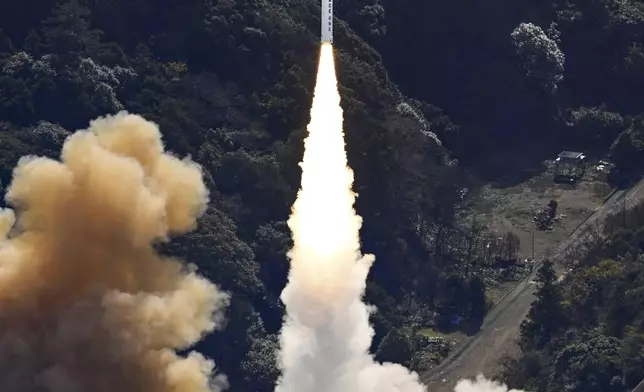 The Kairos No. 2 rocket, a Japanese commercial rocket carrying a set of satellites, is launched from Space Port Kii in Kushimoto town, western Japan Wednesday, Dec. 18, 2024. (Kyodo News via AP)