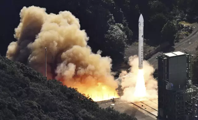 The Kairos No. 2 rocket, a Japanese commercial rocket carrying a set of satellites, is launched from Space Port Kii in Kushimoto town, western Japan Wednesday, Dec. 18, 2024. (Kyodo News via AP)