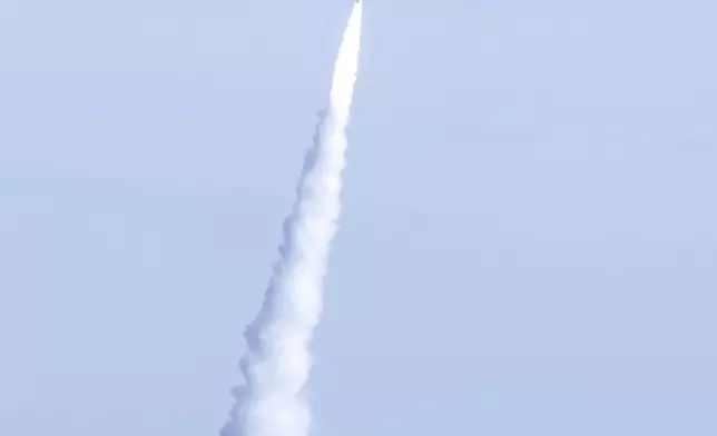 Space One's Kairos No. 2 rocket, carrying satellites, is launched from Space Port Kii in Kushimoto town, western Japan Wednesday, Dec. 18, 2024. (Kyodo News via AP)