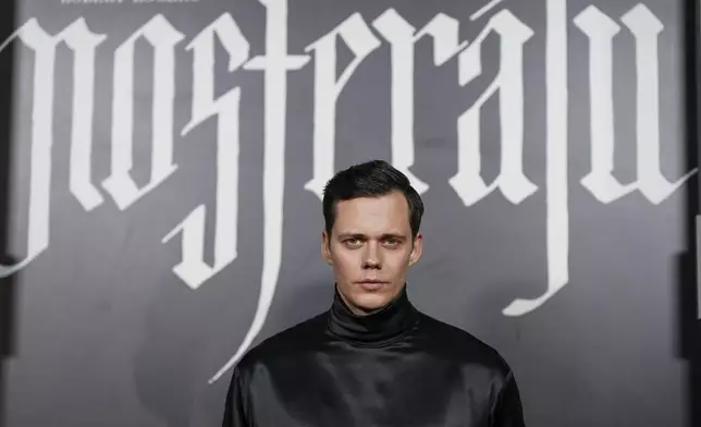 Bill Skarsgard arrives at the premiere of "Nosferatu" on Thursday, Dec. 12, 2024, at TCL Chinese Theatre in Los Angeles. (Photo by Jordan Strauss/Invision/AP)