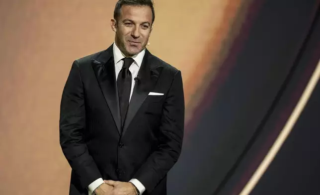 Alessandro Del Piero speaks during the draw for the 2025 FIFA Club World Cup soccer tournament, Thursday, Dec. 5, 2024, in Miami. (AP Photo/Rebecca Blackwell)