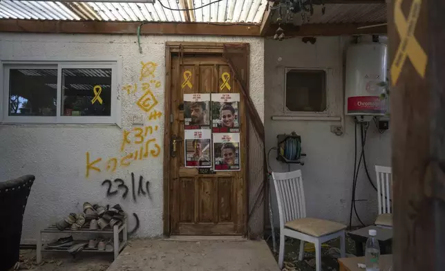 The home of Ariel Cunio and Arbel Yehud, hostages who were pulled into Gaza by Hamas militants in their Oct. 7, 2023 attack, stands empty after nearly 15 months of war in kibbutz Nir Oz, southern Israel, Thursday Dec. 5, 2024 (AP Photo/Ohad Zwigenberg)