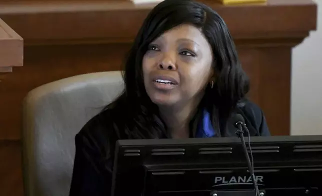 Stephanie Lee, mother of University of Mississippi student Jimmie "Jay" Lee, testifies at the trial of Sheldon Timothy Herrington Jr., who is on trial on a capital murder charge in the 2022 death of Jay Lee, in Oxford, Miss. on Tuesday, Dec. 3, 2024. (Bruce Newman/The Northeast Daily Journal via AP, Pool)