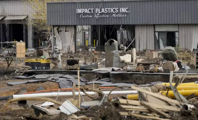 Impact Plastics Inc. is seen on Nov. 22, 2024, in Erwin, Tenn. Multiple workers died trying to escape flood waters during Hurricane Helene in September. (AP Photo/George Walker IV)