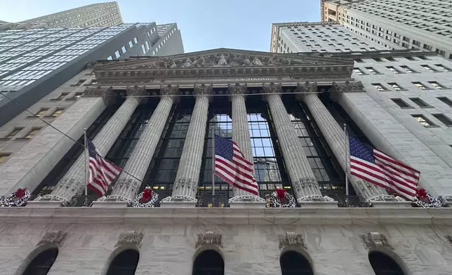 FIL:E - The New York Stock Exchange is shown in New York's Financial District on Dec. 23, 2024. (AP Photo/Peter Morgan, File)