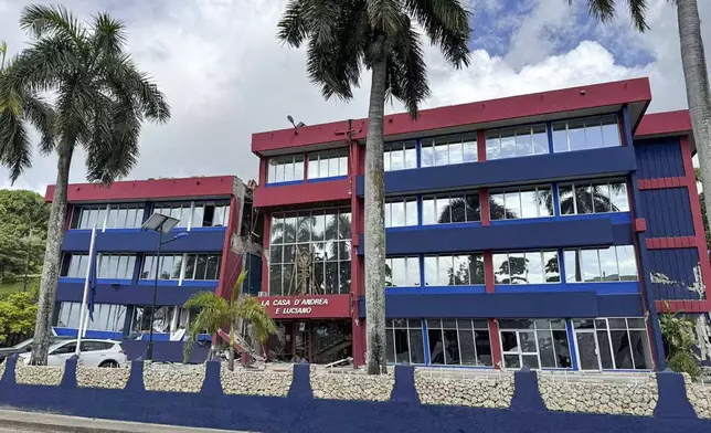 A building damaged in Port Vila, Vanuatu, following a powerful earthquake Tuesday, Dec. 17, 2024. (Tim Cutler via AP)