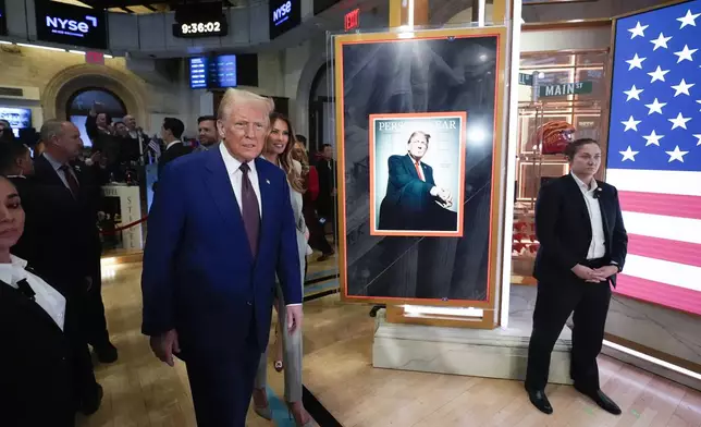 President-elect Donald Trump walks the floor of the New York Stock Exchange, Thursday, Dec. 12, 2024, in New York. (AP Photo/Alex Brandon)