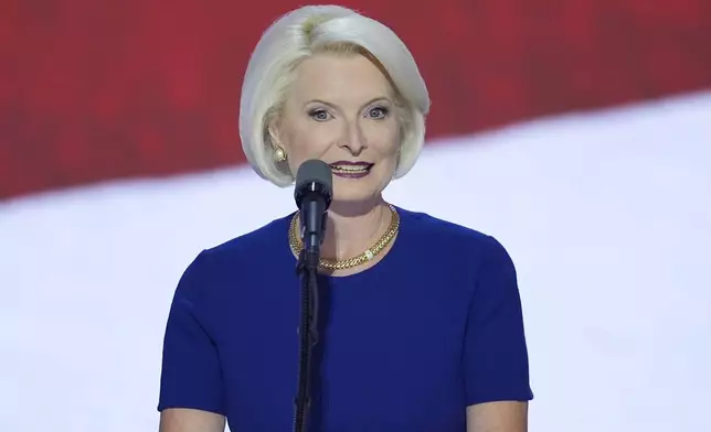 FILE - Former Amb. Callista Gingrich speaks during the Republican National Convention, July 17, 2024, in Milwaukee. (AP Photo/J. Scott Applewhite, File)