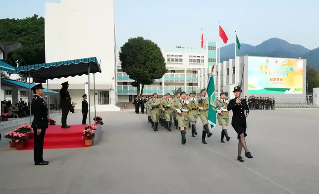 Hong Kong Customs holds graduation parade for Customs Youth Leader Corps Winter Training Camp 2024 and "YES Buddy" AI Robot Launching Ceremony  Source: HKSAR Government Press Releases