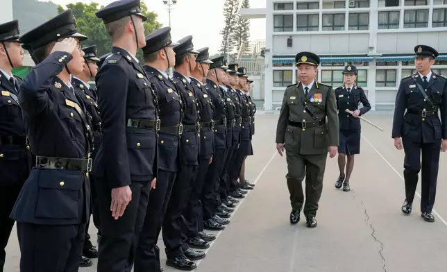 Hong Kong Customs holds graduation parade for Customs Youth Leader Corps Winter Training Camp 2024 and "YES Buddy" AI Robot Launching Ceremony  Source: HKSAR Government Press Releases