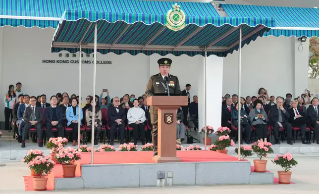 Hong Kong Customs holds graduation parade for Customs Youth Leader Corps Winter Training Camp 2024 and "YES Buddy" AI Robot Launching Ceremony  Source: HKSAR Government Press Releases