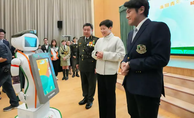 Hong Kong Customs holds graduation parade for Customs Youth Leader Corps Winter Training Camp 2024 and "YES Buddy" AI Robot Launching Ceremony  Source: HKSAR Government Press Releases