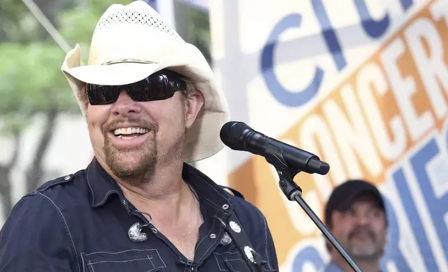 FILE - Country music recording artist Toby Keith performs on NBC's Today show at Rockefeller Plaza on July 5, 2019, in New York. (Photo by Greg Allen/Invision/AP, File)