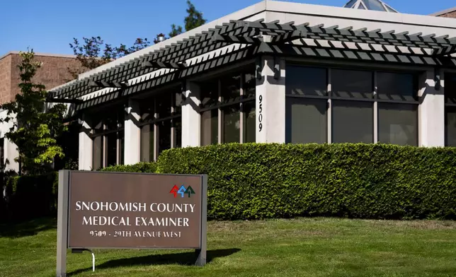 The Snohomish County Medical Examiner building is pictured Wednesday, Sept. 18, 2024, in Everett, Wash. (AP Photo/Lindsey Wasson)