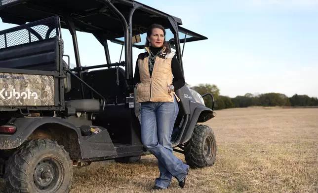 Sheri Autrey poses for a photo at her home in Cumby, Texas, Friday, Dec. 6, 2024. (AP Photo/Tony Gutierrez)