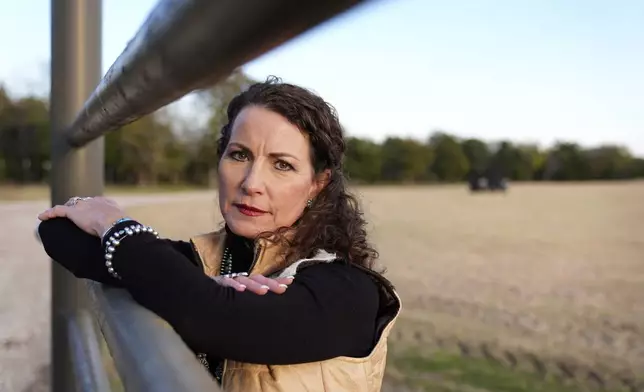 Sheri Autrey poses for a photo at her home in Cumby, Texas, Friday, Dec. 6, 2024. (AP Photo/Tony Gutierrez)