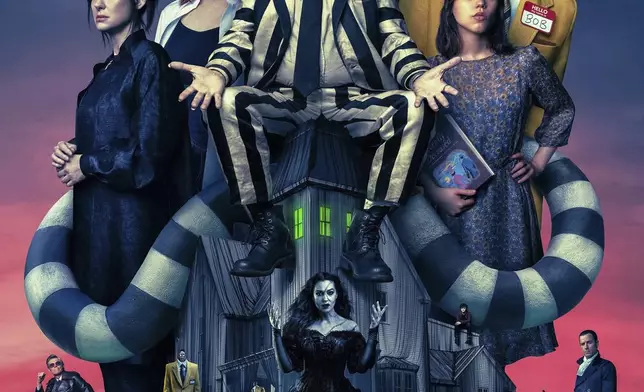 This image shows promotional art for the film "Beetlejuice Beetlejuice". (Max via AP)