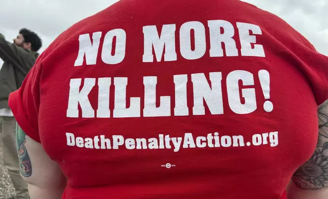 FILE - Anti-death penalty activists protest in front of the Holman Correctional Facility in Atmore, Ala., on Jan. 25, 2024. (AP Photo/Kim Chandler, File)