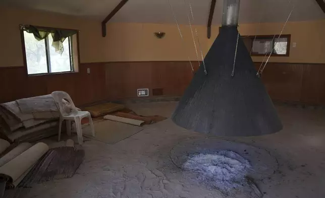 A structure used for Native American Church ceremony on the property of the late Amada Cardenas, in Mirando City, Texas, Monday, March 25, 2024. (AP Photo/Jessie Wardarski)