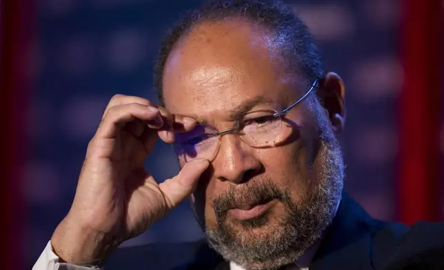 FILE - Richard Parsons, Chairman of Citigroup, speaks at Time Warner's headquarters Monday, June 15, 2009 in New York. (AP Photo/Mark Lennihan, File)