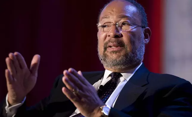 FILE - Richard Parsons, Chairman of Citigroup, speaks at Time Warner's headquarters Monday, June 15, 2009 in New York. (AP Photo/Mark Lennihan, File)