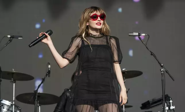 FILE - Lauren Mayberry of Chvrches performs at the BottleRock Napa Valley Music Festival on May 27, 2022, in Napa, Calif. (Photo by Amy Harris/Invision/AP, File)