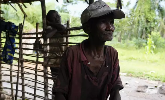 Wendo Olengama, a Pygmy chief, sits in his village in the Okapi Wildlife Reserve in Congo, Sept. 22, 2024. (AP Photo/Sam Mednick)
