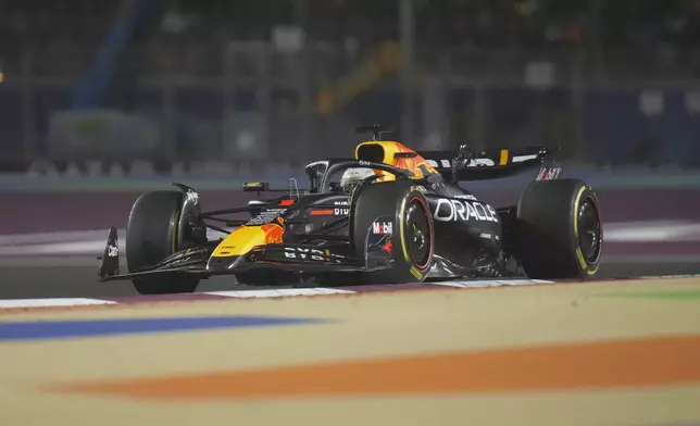 Red Bull driver Max Verstappen of the Netherlands in action during the Qatar Formula One Grand Prix at the Lusail International Circuit in Lusail, Qatar, Sunday, Dec. 1, 2024. (AP Photo/Darko Bandic)