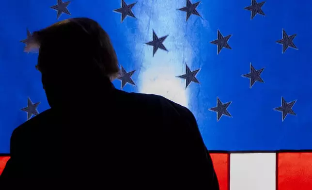 Republican presidential nominee former President Donald Trump departs after speaking at a campaign event at Nassau Coliseum, Wednesday, Sept.18, 2024, in Uniondale, N.Y. (AP Photo/Alex Brandon)