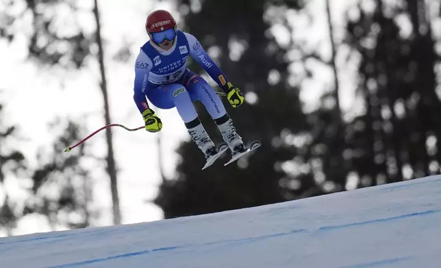 Italy's Laura Pirovano skis during a women's World Cup downhill training run, Friday, Dec. 13, 2024, in Beaver Creek, Colo. (AP Photo/John Locher)