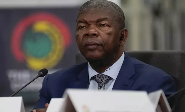 Angola's President Joao Lourenco participates in the Lobito Corridor Trans-Africa Summit at the Carrinho food processing factory near Lobito, Angola, on Wednesday, Dec. 4, 2024. (AP Photo/Ben Curtis)