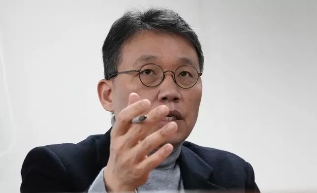 Chung Ick-Joong, the president of the National Center for the Rights of the Child, speaks during an interview with The Associated Press in Seoul, South Korea, Tuesday, Dec. 24 2024. (AP Photo/Ahn Young-joon)