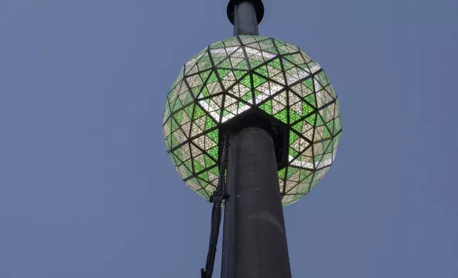 New Year's Eve preparations are underway in Times Square in New York, Monday, Dec. 30, 2024. (AP Photo/Ted Shaffrey)