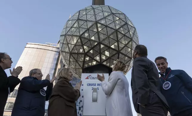 New Year's Eve preparations are underway in Times Square in New York, Monday, Dec. 30, 2024. (AP Photo/Ted Shaffrey)