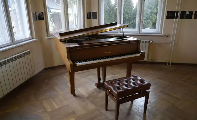 A grand piano sits in the former home of Auschwitz commandant Rudolf Höss, which is being transformed into the Auschwitz Center on Hate, Extremism and Radicalization, in Oswiecim, Poland, on Sunday Jan. 26, 2025. (AP Photo/Czarek Sokolowski)