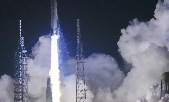 Blue Origin's New Glenn rocket lifts off from Launch Complex 36 at the Cape Canaveral Space Force Station, Thursday, Jan. 16, 2025, in Cape Canaveral, Fla. (AP Photo/John Raoux)