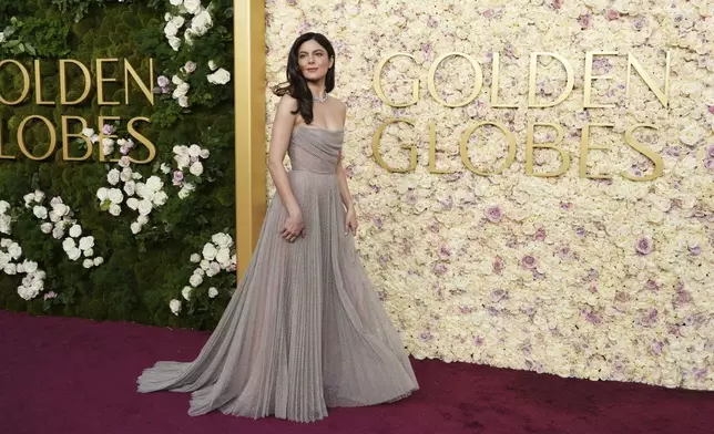 Monica Barbaro arrives at the 82nd Golden Globes on Sunday, Jan. 5, 2025, at the Beverly Hilton in Beverly Hills, Calif. (Photo by Jordan Strauss/Invision/AP)