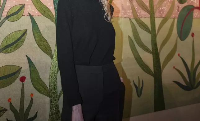 Elizabeth Debicki arrives for the Christian Dior Haute Couture Spring Summer 2025 collection, that was presented in Paris, Monday, Jan. 27, 2025. (AP Photo/Lewis Joly).