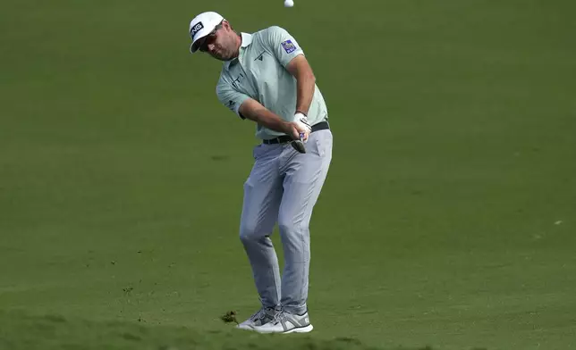 Corey Conners, of Canada, hits from the 12th fairway during the first round of The Sentry golf event, Thursday, Jan. 2, 2025, at Kapalua Plantation Course in Kapalua, Hawaii. (AP Photo/Matt York)